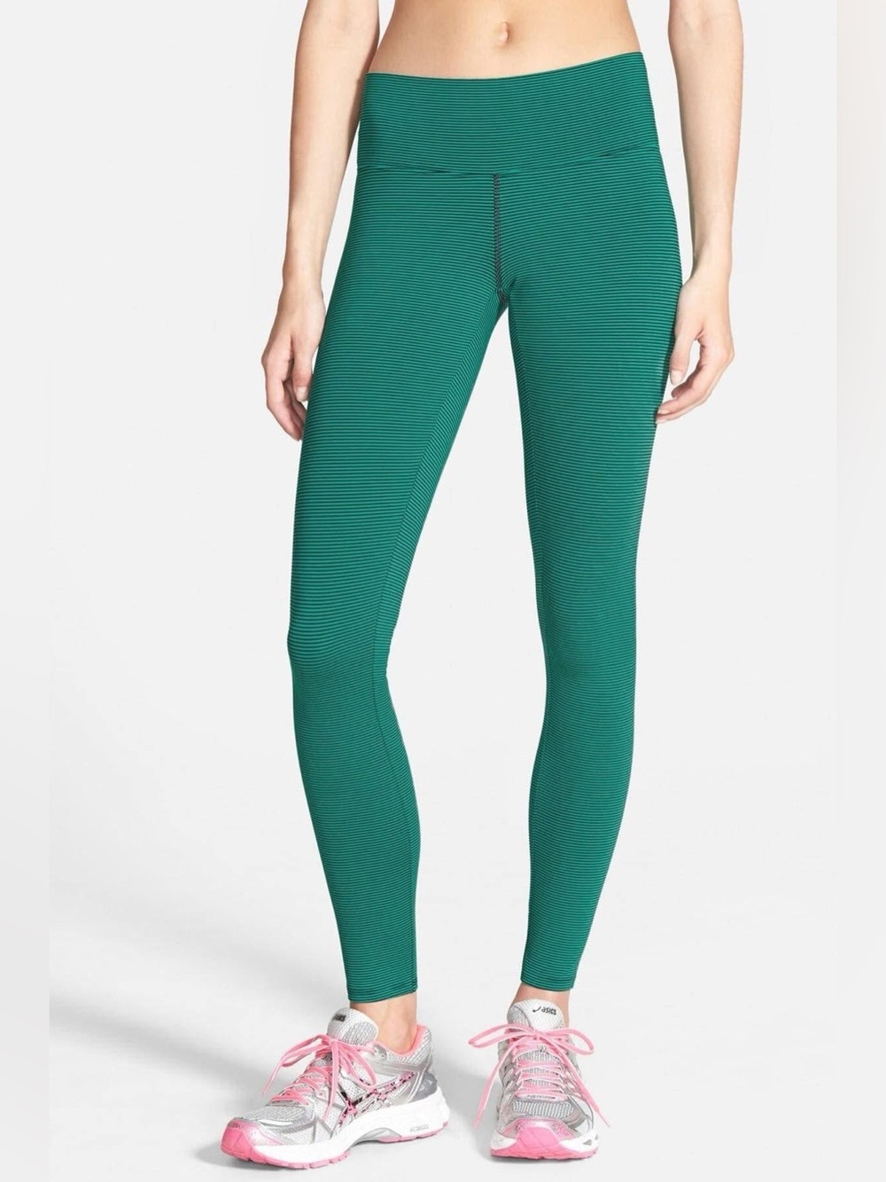 NWT BP Green Stripe High-Waist Leggings—Size Small